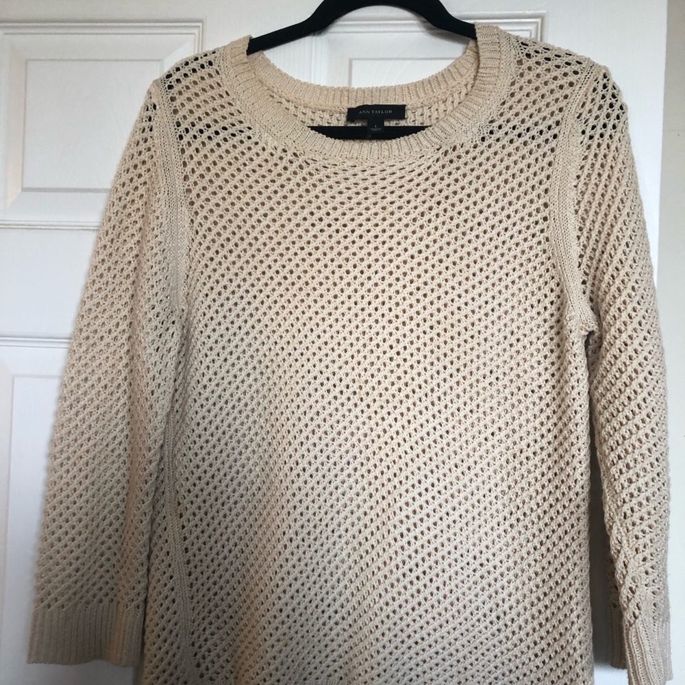 Ann Taylor Tan Fisherman’s Sweater